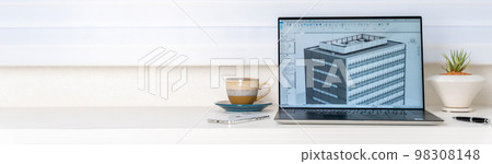 Three-dimensional CAD three-dimensional 3DCG architectural design project exterior banner Three-dimensional CAD three-dimensional 3DCG architectural design project exterior banner 98308148