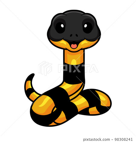 Cute banded krait bungarus candidus cartoon 98308241