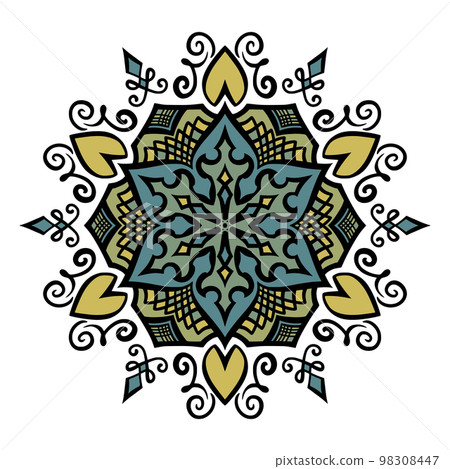 Mandala art (hexagons, geometric patterns, calligraphy) Mandala art (hexagons, geometric patterns, calligraphy) 98308447