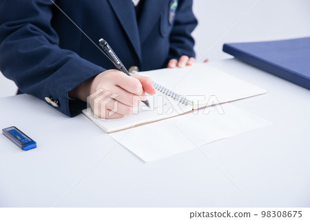 high school girl studying 98308675