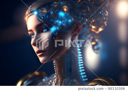 Female android AI robot Non-existent woman Female android AI robot Non-existent woman 98310306