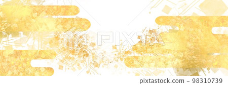 Happy New Year illustration of Heian art style gold and silver sand and Japanese style cloud background 98310739