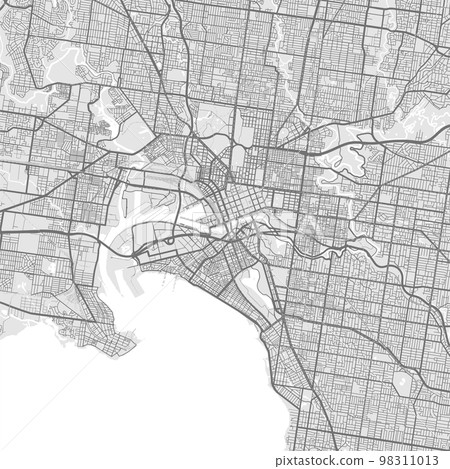 Melbourne map. Detailed map of Melbourne city...-插圖素材 [98311013] - PIXTA圖庫