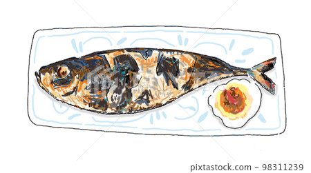 Grilled horse mackerel 98311239