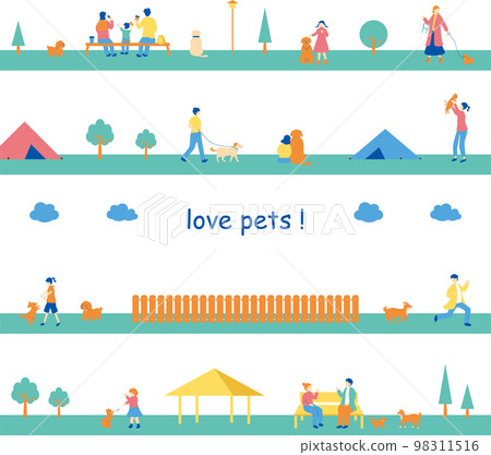 喜歡和寵物一起生活的人 無縫背景 98311516