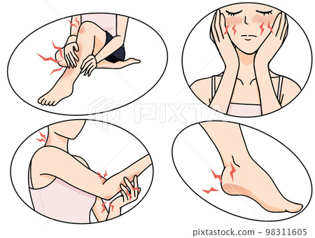 女性皮膚乾燥部位 98311605