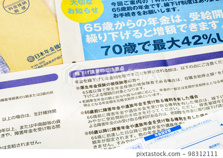 Pension claim form image of old-age pension claim and deferred claim Pension claim form image of old-age pension claim and deferred claim 98312111
