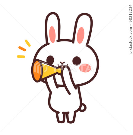 Cute cheering rabbit character Illustration material 98312234