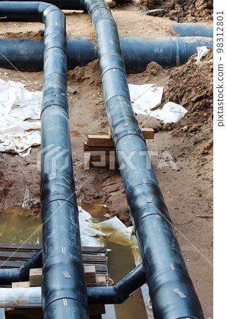 Water pipes with insulation in the ground Water pipes with insulation in the ground 98312801