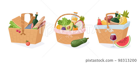 Wicker Picnic Baskets Basket Bag, Outdoor, Drink, Picnic PNG and Vector  with Transparent Background for Free Download