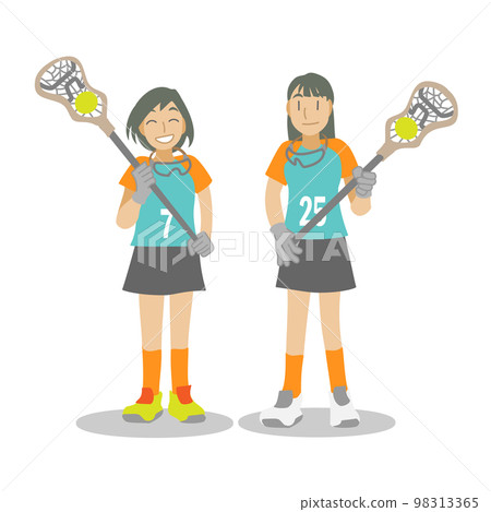 Female club members enjoying lacrosse 98313365