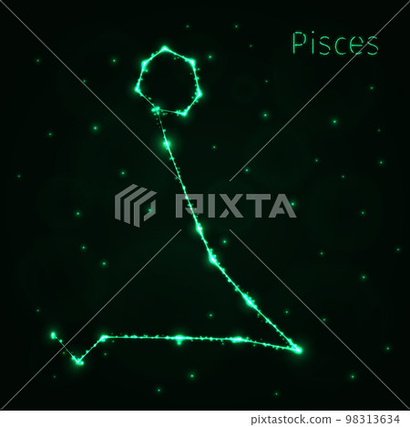Pisces silhouette of lights 98313634