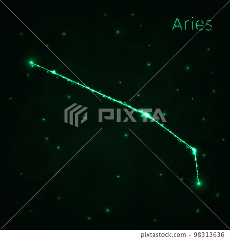Aries silhouette of lights Aries silhouette of lights 98313636
