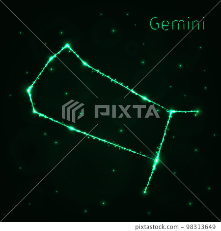 Gemini silhouette of lights 98313649