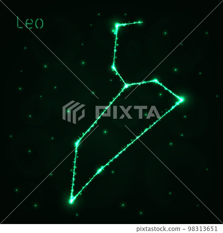 Leo silhouette of lights Leo silhouette of lights 98313651