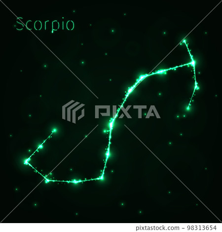 Scorpio silhouette of lights Scorpio silhouette of lights 98313654