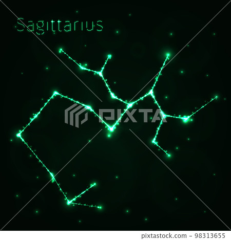 Sagittarius silhouette of lights Sagittarius silhouette of lights 98313655