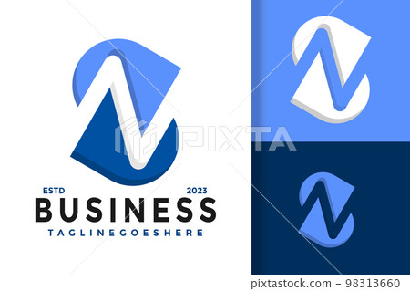 Letter N or S Negative Space Logo Logos Design Element Stock Vector Illustration Template 98313660