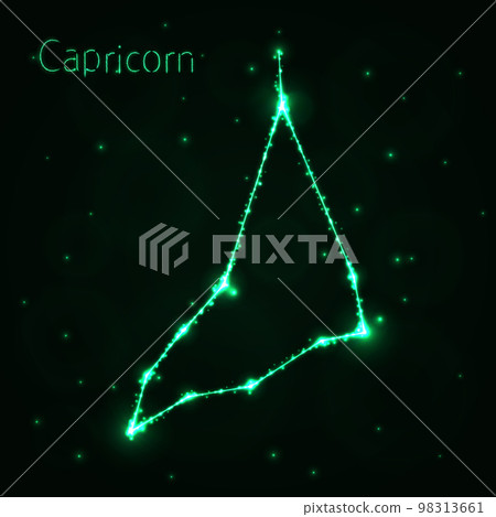 Capricorn silhouette of lights Capricorn silhouette of lights 98313661