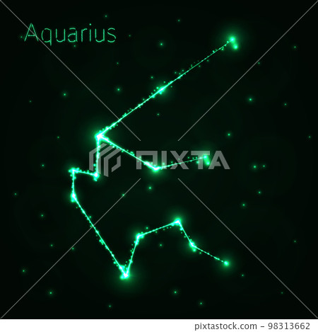Aquarius silhouette of lights Aquarius silhouette of lights 98313662