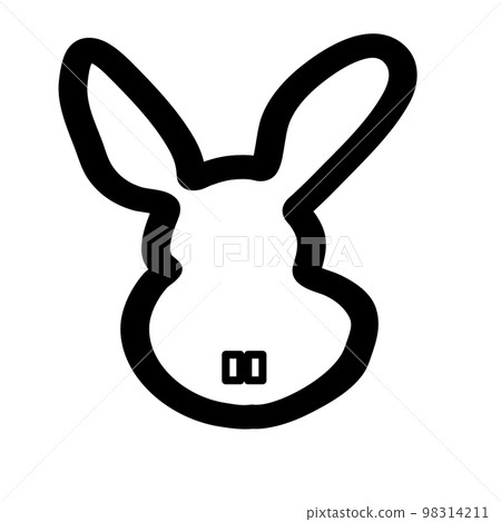 black striped rabbit head hand drawn. 98314211