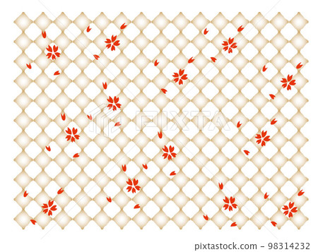 Plaid pattern and cherry blossoms Plaid pattern and cherry blossoms 98314232
