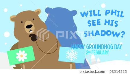Groundhog Day with Phil's shadow Groundhog Day with Phil's shadow 98314235