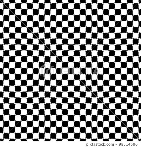 Distorted checkered petite, simple 4-color grayscale seamless checkered optical illusion pattern 98314596