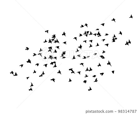 A flock of flying birds. Free birds. Vector illustration A flock of flying birds. Free birds. Vector illustration 98314787