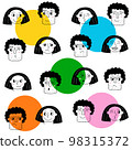 Couple in love pattern. Guy and girl face 98315372