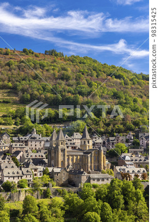 UNESCO village of Conques-en-Rouergue in Aveyron department, France UNESCO village of Conques-en-Rouergue in Aveyron department, France 98315425