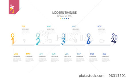 Business road map timeline infographic template. Modern milestone element timeline diagram calendar and 4 quarter topics, Can be used for vector infographics, digital marketing data presentations. Business road map timeline infographic template. Modern milestone element timeline diagram calendar and 4 quarter topics, Can be used for vector infographics, digital marketing data presentations. 98315501
