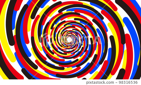 Vivid and pop spiral pattern, abstract painting, spread design, 16:9, lively poster material 98316536