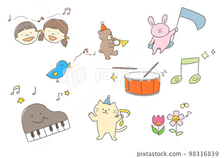 音樂趣味動物插畫 98316839