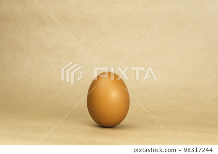 brown egg on a beige background 98317244