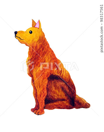 golden retriever brown fur dog lovely friendly animal pet puppy sitting pose art watercolor painting illustration design hand drawing color golden retriever brown fur dog lovely friendly animal pet puppy sitting pose art watercolor painting illustration design hand drawing color 98317561