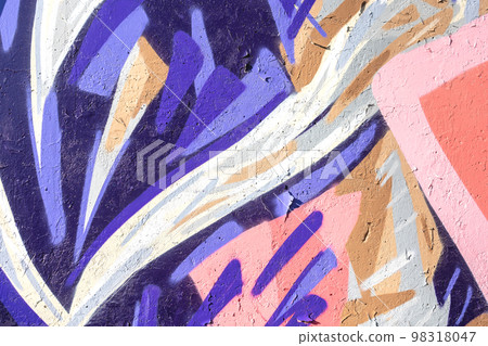 close up of colorful urban wall texture 98318047