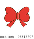 Hand drawn pink bow icon isolated on white background. 98318707