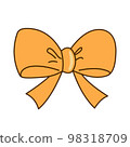 Hand drawn yellow bow icon isolated on white background. 98318709