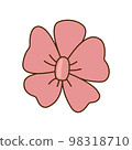 Hand drawn pink bow icon isolated on white background. 98318710