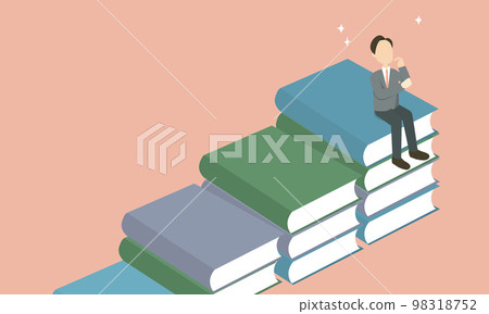 The image of a businessman with extensive study and experience Thinking re-skilling 98318752