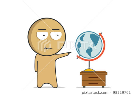 Man looking at the globe 98319761