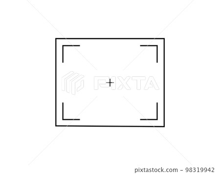 Vector target aim, focus icon, square camera frame, photo viewfinder screen line symbol. 98319942