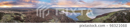 Aerial view of Gweebarra Bay and Cashelgolan in Donegal - Ireland. Aerial view of Gweebarra Bay and Cashelgolan in Donegal - Ireland. 98321088