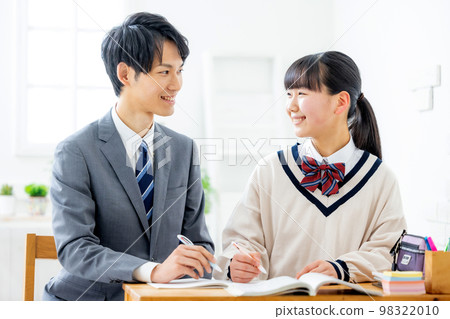 Girls and teachers studying in cram school Girls and teachers studying in cram school 98322010