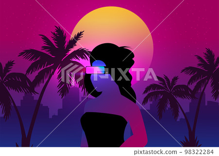 Retro future, 80s style Sci-Fi Background. Retro future, 80s style Sci-Fi Background. 98322284