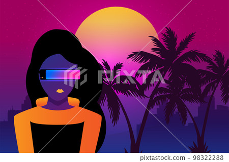 Retro future, 80s style Sci-Fi Background. Retro future, 80s style Sci-Fi Background. 98322288