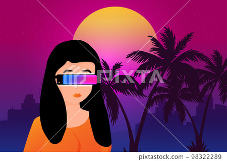 Retro future, 80s style Sci-Fi Background. 98322289