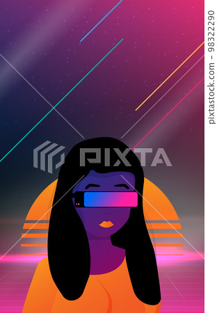 Retro future, 80s style Sci-Fi Background. Retro future, 80s style Sci-Fi Background. 98322290