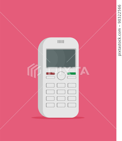 Vector flat icon of phone with keypad and display. Vector flat icon of phone with keypad and display. 98322566